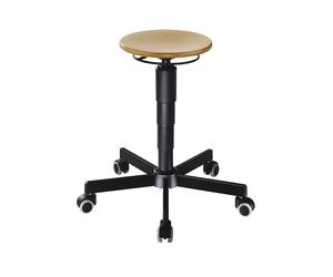 Taburete giratorio de trabajo, ajuste de altura por muelle de gas meychair, disparador de anilla, asiento de madera terciada de haya