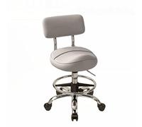 Taburete giratorio ergonómico con altura ajustable y respaldo para uso profesional