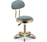 Taburete giratorio ergonómico de altura ajustable con respaldo y ruedas para uso profesional en salones de uñas y tiendas de tatuajes