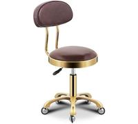 Taburete giratorio ergonómico de altura ajustable con respaldo y ruedas para uso profesional en salones de uñas y tiendas de tatuajes