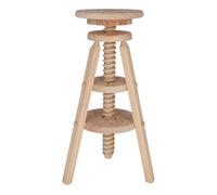 WELL HOME MOBILIARIO & DECORACIÓN Taburete Giratorio Fabricado en Madera, Acabado SIN Barniz, 29x29x90 cm