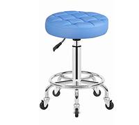 Taburete giratorio giratorio con altura ajustable y ruedas para manicura, dibujo, banco de trabajo, spa, tatuaje y fotografía, cómodo asiento de piel sintética