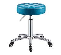 Taburete giratorio hidráulico ajustable con cojín redondo de piel sintética para spa, salón, oficina, tatuaje, hogar, coche, tienda, taburete médico sin respaldo con ruedas (41 56 cm)