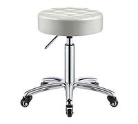 Taburete giratorio hidráulico con cojín de piel sintética para spa, salón, oficina, tatuaje, hogar, coche, tienda, altura ajustable, sin respaldo, taburete médico con ruedas