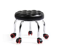 Taburete giratorio para hacer sentadillas en el suelo con ruedas para manicura, jardín, hogar, spa, tatuaje, base cruciforme, taburete corto de pedicura en 5 colores (32 cm)