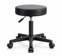 Taburete Giratorio Profesional con Ruedas Ajustable 45-60 cm | Asiento Acolchado Ergonómico | Giro 360° | Base Estable | Silla Profesional para Estética Oficina Clínica Taller | Soporta 135 kg