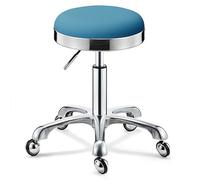 Taburete giratorio resistente, taburete de belleza, taburete redondo ajustable con ruedas, taburete alto de metal para cocina, salón, bar, oficina, clínica de masajes (azul oscuro)