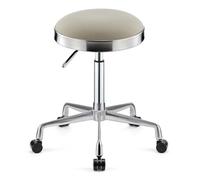 Taburete giratorio resistente, taburete redondo ajustable en altura con ruedas, taburete alto de metal para cocina, salón, bar, oficina, clínica de masaje, taburete de belleza (gris)