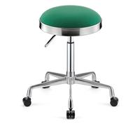 Taburete giratorio resistente, taburete redondo ajustable en altura con ruedas, taburete alto de metal para cocina, salón, bar, oficina, clínica de masaje, taburete de belleza (verde)