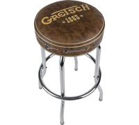 Taburete Gretsch "1883", Ideal para los jugadores y fans de Guitarra, con Logo Gretsch Amarillo Mate, Acolchado con Espuma, 30", Marrón