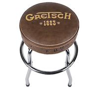 Taburete Gretsch "1883", Ideal para los jugadores y fans de Guitarra, con Logo Gretsch Amarillo Mate, Acolchado con Espuma, 24", Marrón