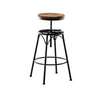 CLP Taburete De Bar Beam En Estilo Industrial I Taburete Vintage Regulable En Altura I Taburete Retro con Asiento De Madera I Color:, Color:Bronce