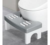 Taburete Inodoro, Taburete Baño, Variante De Masaje En Plástico, Gris, Combate Hemorroides, Constipación, Hinchazón, Síndrome del Colon Irritable (40 x 21 x 17 cm)