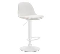Taburete kiel en polipiel simil cuero blanco 43x39x82 cm