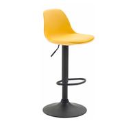 CLP Taburete Kiel con Asiento De Plástico, Reposapiés & Respaldo I Silla Alta Regulable En Altura, Color:Amarillo, Color del Marco:Negro