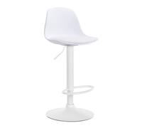 Taburete kiel estructura de plástico & asiento de polipiel blanco 43x39x82 cm