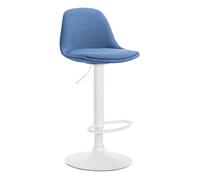 Taburete kiel tapizado en tela azul 43x39x82 cm