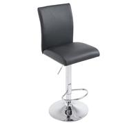 Taburete Köln Tapizado En Simil Cuero I Taburete Alto Regulable En Altura & Giratorio I Silla De Bar con Respaldo & Reposapiés I Color:, Color:Negro