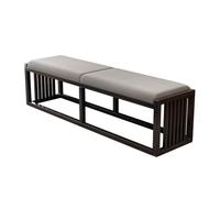 Taburete largo de madera maciza estilo chino para dormitorio, banco de zapatos, otomano para sala de estar, palisandro negro, decoración moderna del hogar, muebles multifuncionales (mediano)
