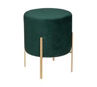 Taburete lateral "Living" en terciopelo verde abeto