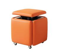 Taburete mágico con ruedas giratorias, taburete multifuncional para dormitorio, sala de estar, comedor, asiento anidable gris para maquillaje y más