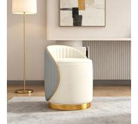 Taburete Maquillaje Giratorio 360° con Respaldo Sin Montaje, Sillón Redondo Otomano para Dormitorio Vestidor Salón(Gray,Rotatable)
