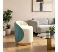 Taburete Maquillaje Giratorio 360° con Respaldo Sin Montaje, Sillón Redondo Otomano para Dormitorio Vestidor Salón(Green,Non-rotatable)