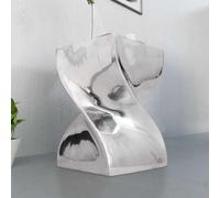Taburete Mesa Auxiliar Aluminio Plateado Diseño Retorcido | Aluminio ligero,fácil traslado,soporte plantas lámparas teléfono,fácil limpieza,robusto duradero