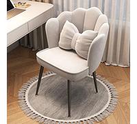 Taburete moderno de mediados de siglo con respaldo y almohadilla acolchada suave, cómoda silla festoneada para comedor, dormitorio, tocador
