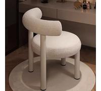 Taburete moderno de metal para dormitorio o salón, cómodo sillón de tocador Petit Fauteuil, 34 x 34 x 78 cm, disponible en 6 colores (blanco y blanco), muebles elegantes