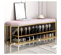Taburete moderno para zapatos con cojín suave, elegante banco de entrada para un fácil cambio de zapatos, probador y almacenamiento en la sala de estar, 100 x 30 x 40 cm, diseño simple, gabinete