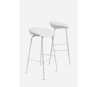 Taburete Nórdico de PP y Metal - Blanco - CONJUNTO: Pack 2