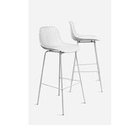 Taburete Nórdico de PP y Metal - Blanco - CONJUNTO: Pack 2