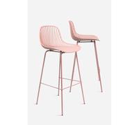 Taburete Nórdico de PP y Metal - Rosa - CONJUNTO: Pack 2