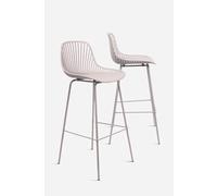 Taburete Nórdico de PP y Metal - Taupe French - CONJUNTO: Pack 2