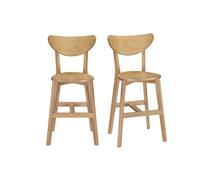 Taburete nórdico roble LEENA (lote de 2)