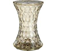 Taburete NóRdico Transparente para Cambiar Zapatos, Taburetes de Maquillaje, Mesa de Centro con Almacenamiento, Ligero para Espacios PequeñOs(Amber)