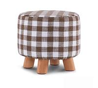 Taburete otomano acolchado con patas de madera para comodidad y apoyo en la sala de estar