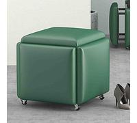 Taburete otomano anidado, taburete multifuncional 5 en 1 con cojín de alta elasticidad y marco de metal duradero para comodidad de sala de estar y dormitorio