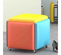 Taburete otomano anidado, taburete multifuncional con cojín de alta elasticidad y marco de metal para comodidad de sala de estar y dormitorio