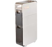 Taburete otomano apilable 5 en 1 con ruedas giratorias, cubo de asiento de cuero multifuncional para sala de estar y dormitorio, sofá móvil, silla vestidor (14 x 14 x 15 pulgadas, cuero)