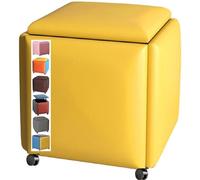 Taburete otomano apilable 5 en 1, versátil con ruedas, banco de almacenamiento tapizado, elegante puf ideal para sala de estar, dormitorio y entrada