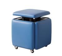 Taburete otomano apilable de cuero con ruedas giratorias, taburete otomano anidado, taburete de maquillaje multifuncional para dormitorio, sala de estar, comedor