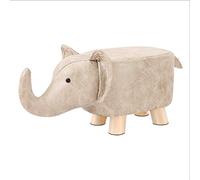 Taburete otomano con forma de elefante otomano, taburete para sofá, reposapiés, silla creativa, regalo, soporte de madera maciza resistente para sala de juegos, taburete para zapatos (natural)
