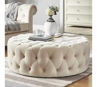 Taburete otomano copetudo - Banco de felpa para sala de estar o dormitorio, diseño moderno, ideal para final de cama o mesa de café