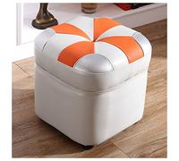 Taburete otomano cuadrado de cuero para sala de estar, mesa de café, taburete de escalón, almacenamiento de zapatos, reposapiés versátil y elegante