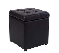 Taburete otomano cuadrado versátil de piel sintética para almacenamiento de maquillaje, banco de zapatos, asiento funcional para el hogar y la oficina, diseño elegante y que ahorra espacio