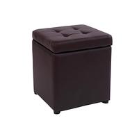 Taburete otomano cuadrado versátil tapizado de piel sintética, banco de zapatos, asiento de piano, puf funcional para sala de estar y dormitorio, diseño elegante y cómodo