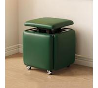 Taburete otomano Cube - Asiento 5 en 1 de piel sintética con ruedas giratorias, reposapiés apilable y banco pequeño móvil para sala de estar y sofá