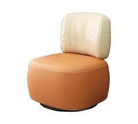 Taburete otomano de cuero con respaldo, rotación de 360°, cómoda silla decorativa sin brazos para tocador de maquillaje, taburete moderno con respaldo para sala de estar y dormitorio